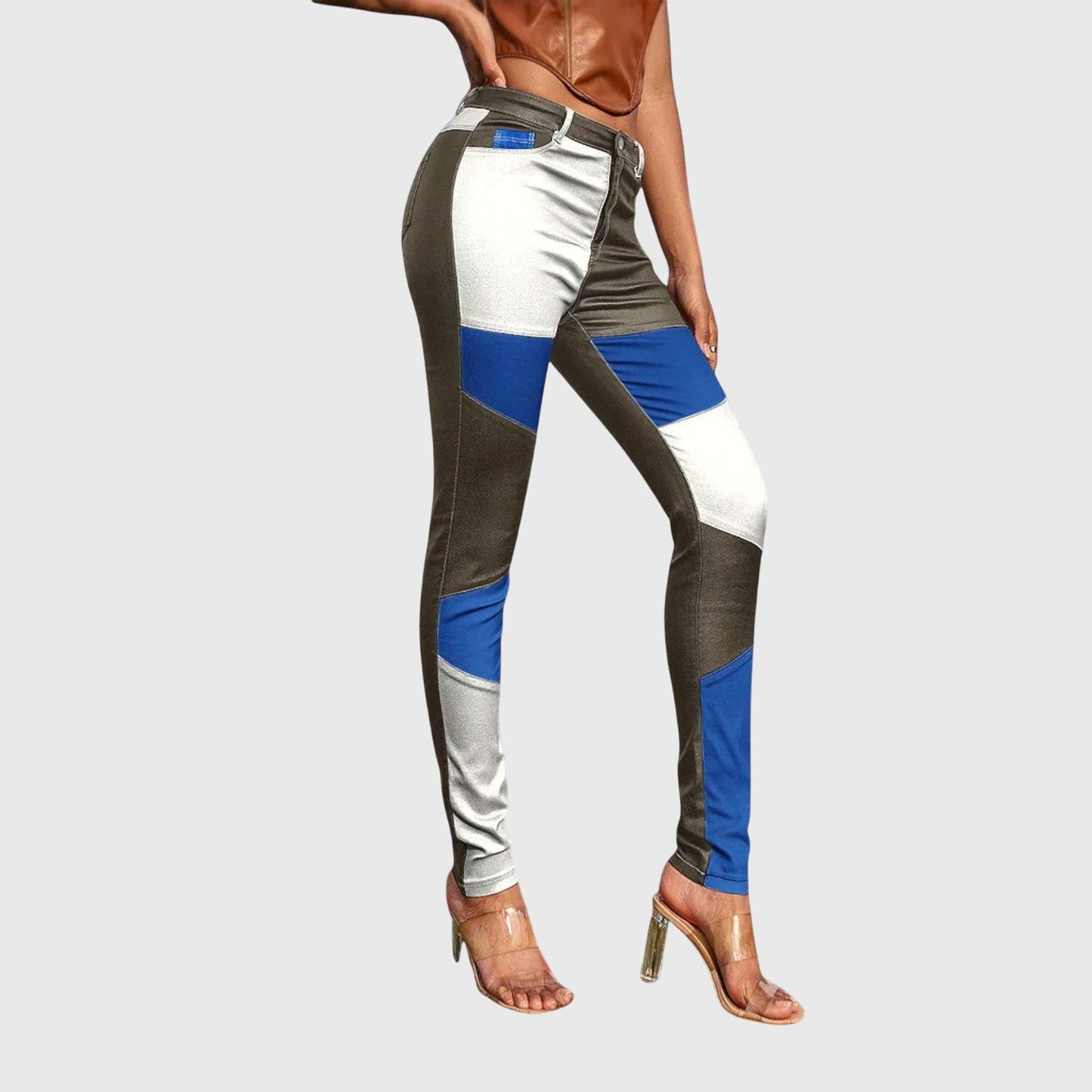 Brianna | Tube Pants with Colour Block Pattern