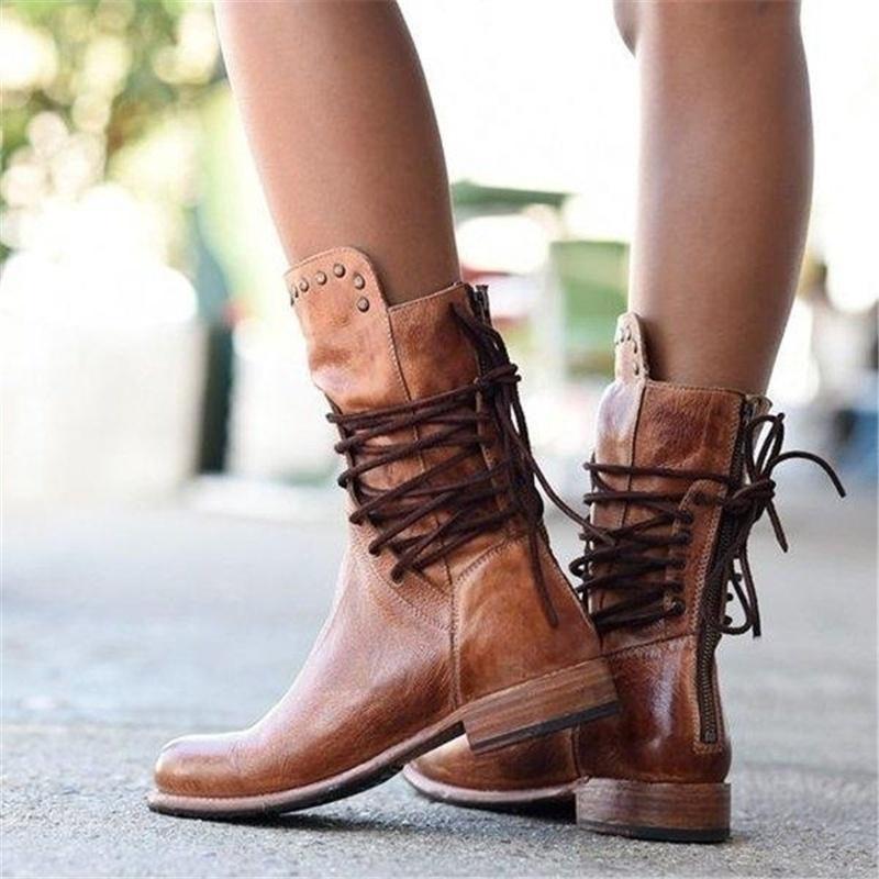 Amanda | Vintage Lace-Up Boots