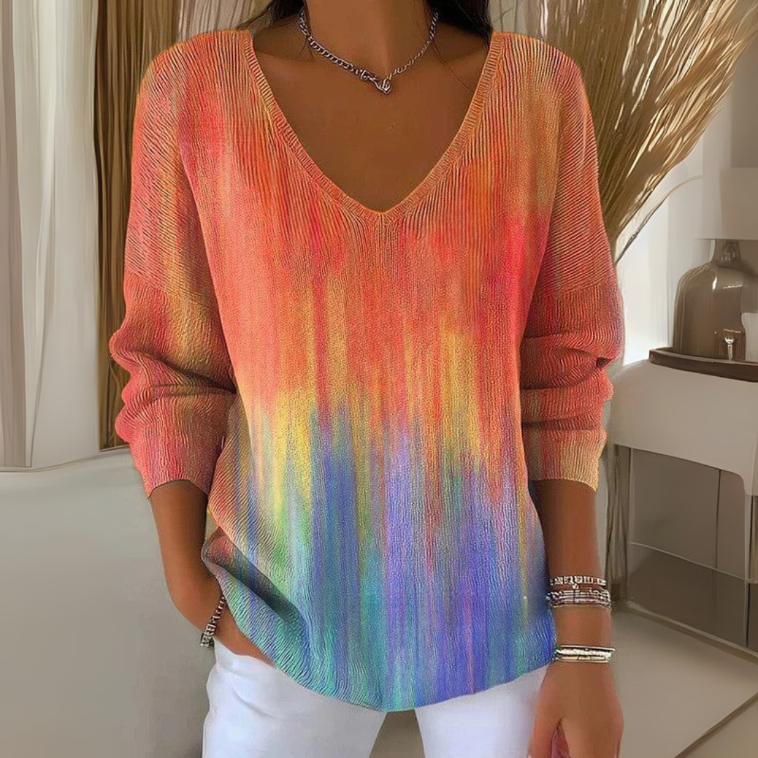 Arlowe™ - V-NECK SWEATER WITH ELEGANT DESIGN