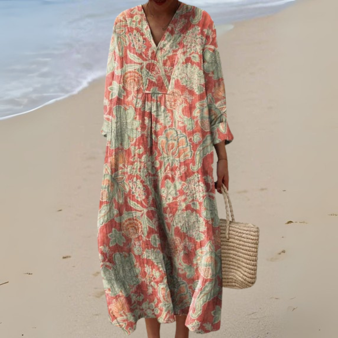 Oceane™ - VINTAGE FLORAL DRESS WITH A ROMANTIC SILHOUETTE