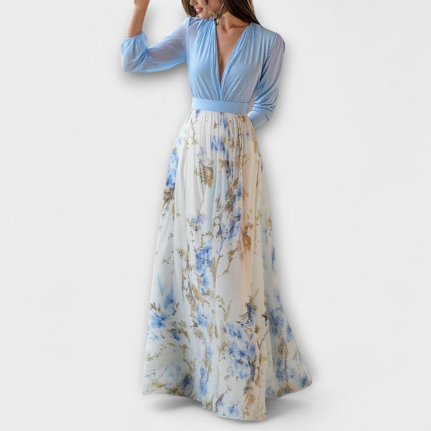 Kimi™ - FLORAL MAXI DRESS WITH ELEGANT SILHOUETTE