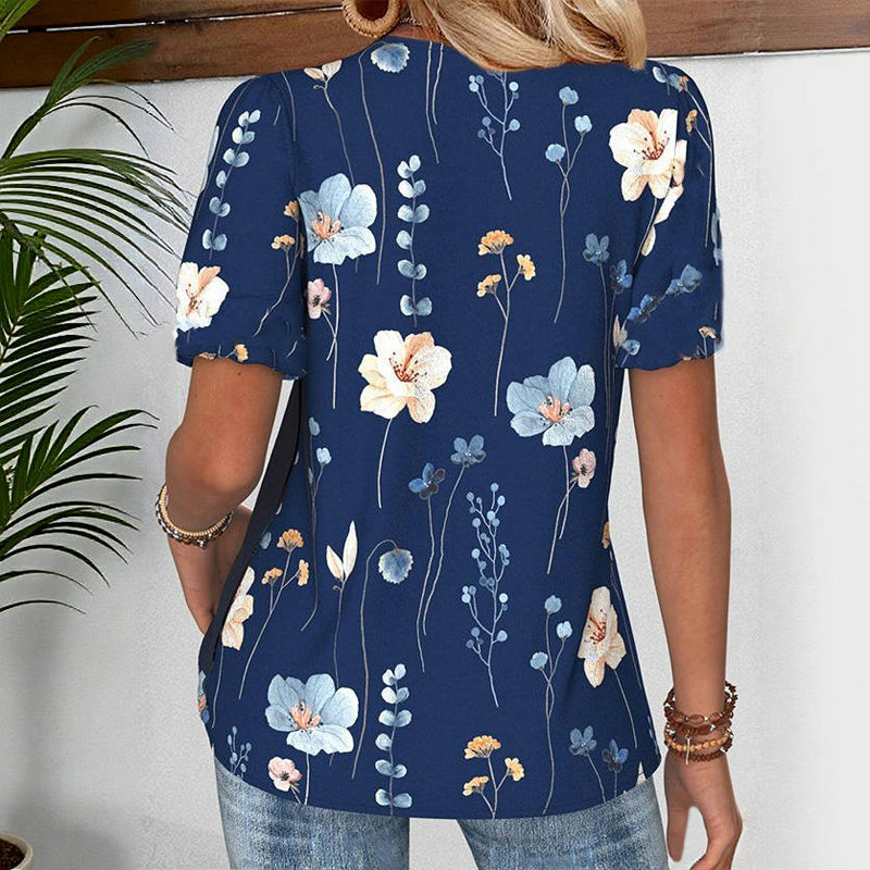 FREYA™ – VINTAGE FLORAL PRINT T-SHIRT BLOUSE