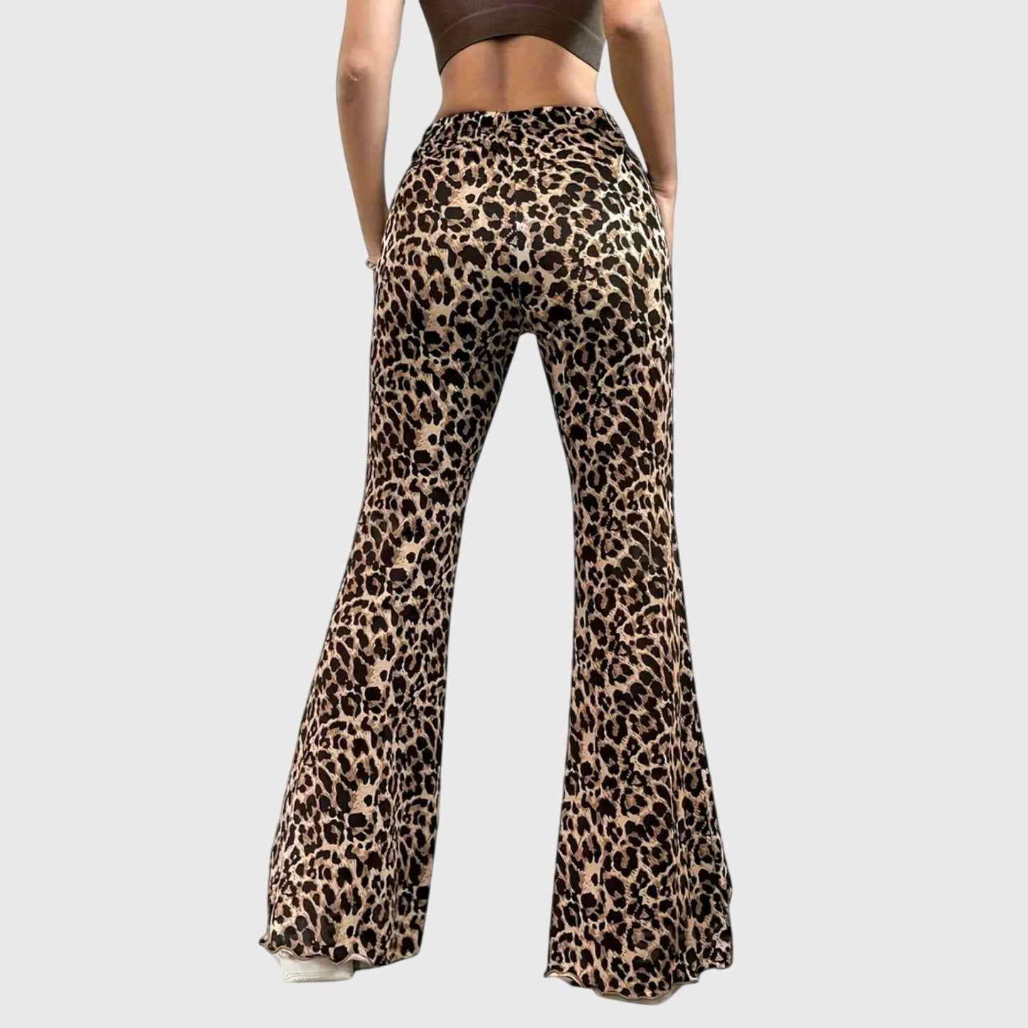 Emily | Leopard Bootcut Trousers