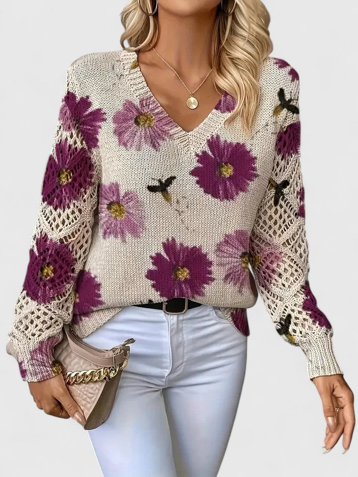 Sadie™ - ELEGANT SWEATER WITH FLORAL PATTERN