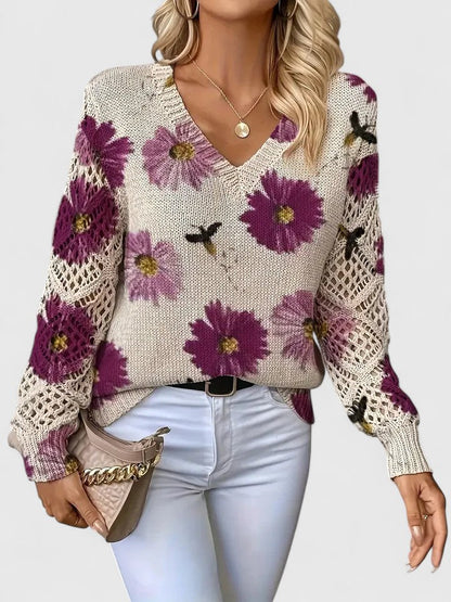 Sadie™ - ELEGANT SWEATER WITH FLORAL PATTERN