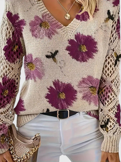 Sadie™ - ELEGANT SWEATER WITH FLORAL PATTERN