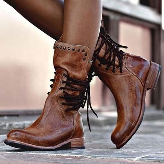 Amanda | Vintage Lace-Up Boots