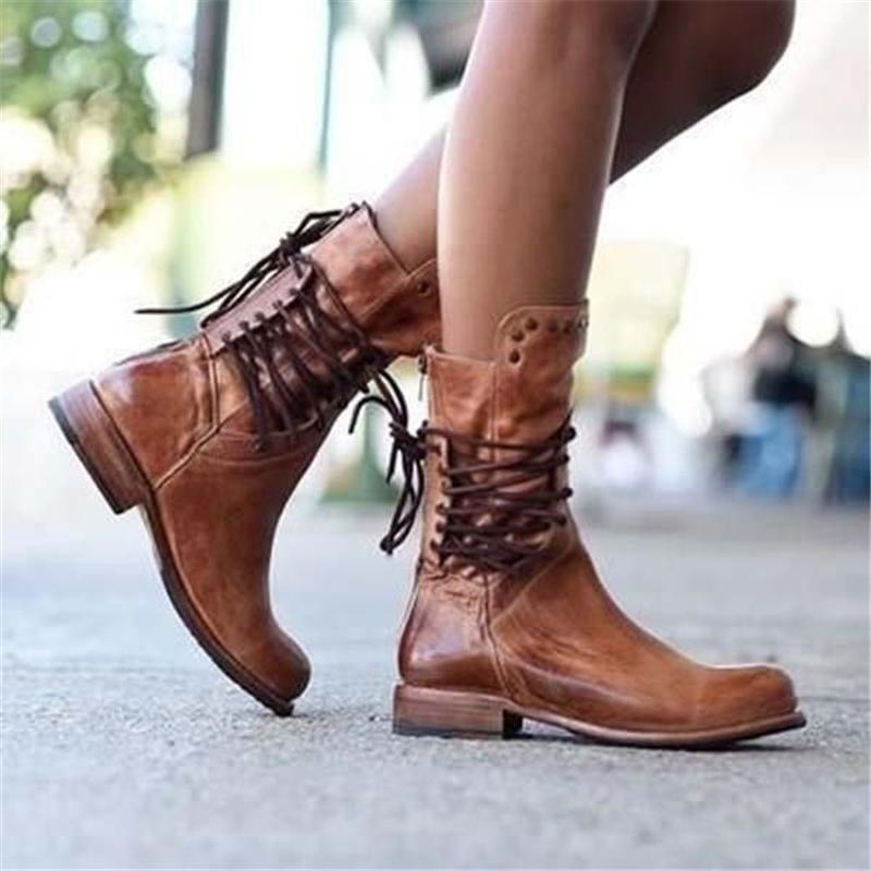 Amanda | Vintage Lace-Up Boots