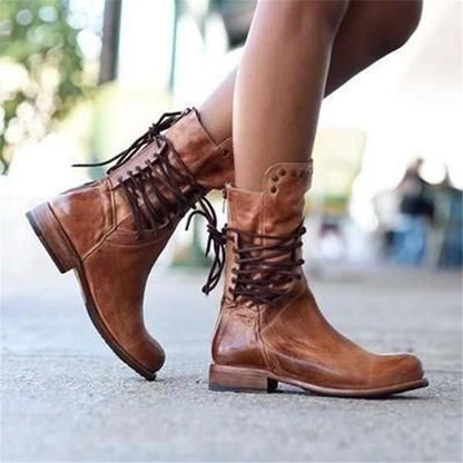 Amanda | Vintage Lace-Up Boots