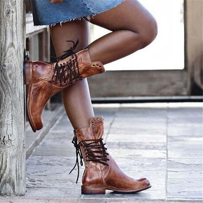 Amanda | Vintage Lace-Up Boots