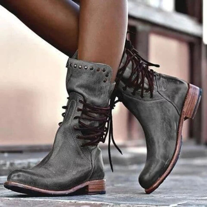Amanda | Vintage Lace-Up Boots