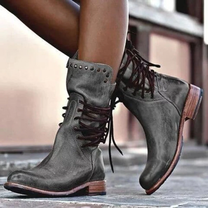 Amanda | Vintage Lace-Up Boots