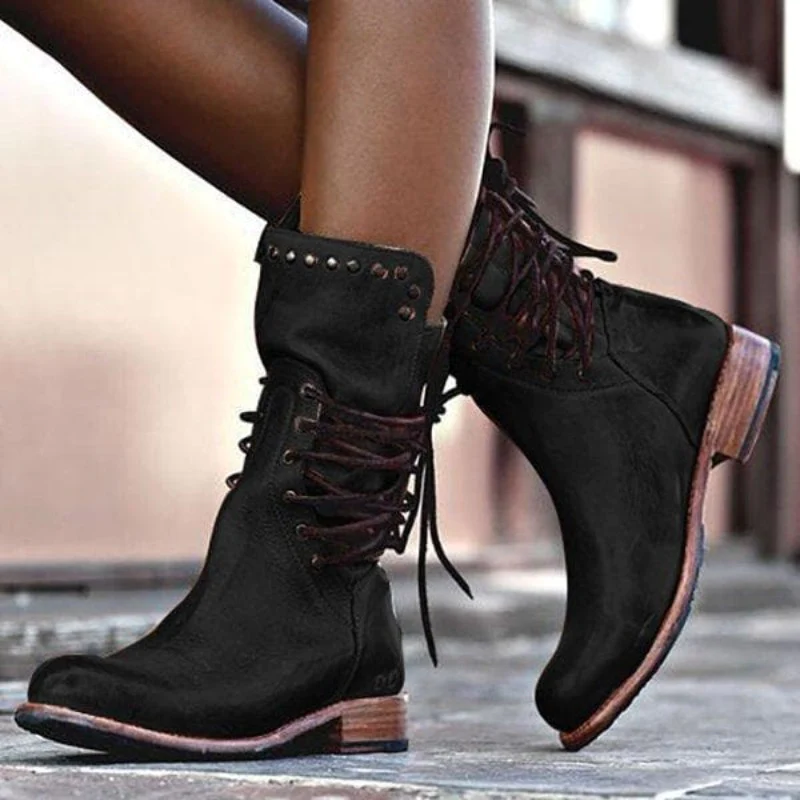 Amanda | Vintage Lace-Up Boots