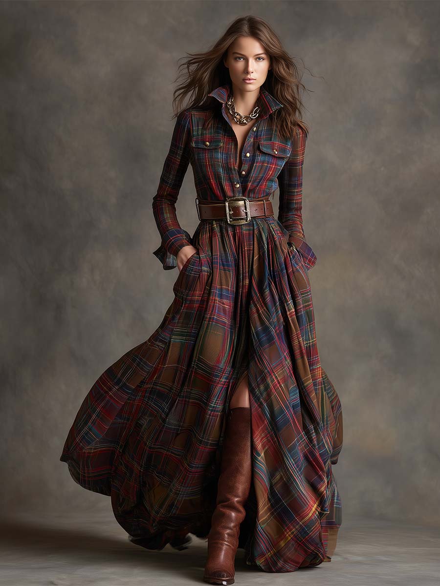 Giulietta - Maxi Check Shirt Dress