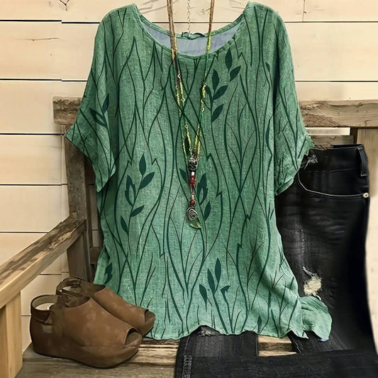 Sophie™ - VINTAGE BLOUSE WITH LEAF PRINT