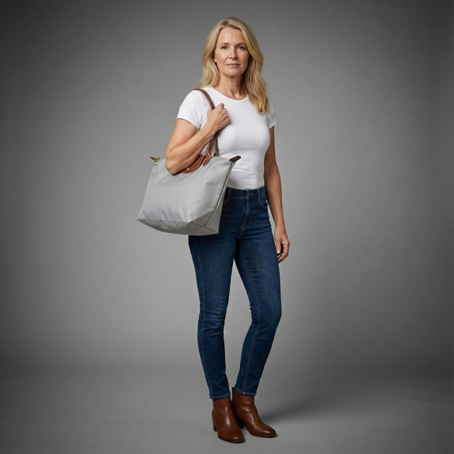 Chario - Large Le Pliage Tote, Steel