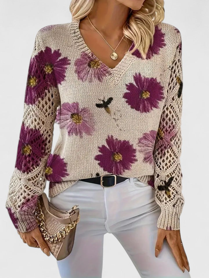 Sadie™ - ELEGANT SWEATER WITH FLORAL PATTERN