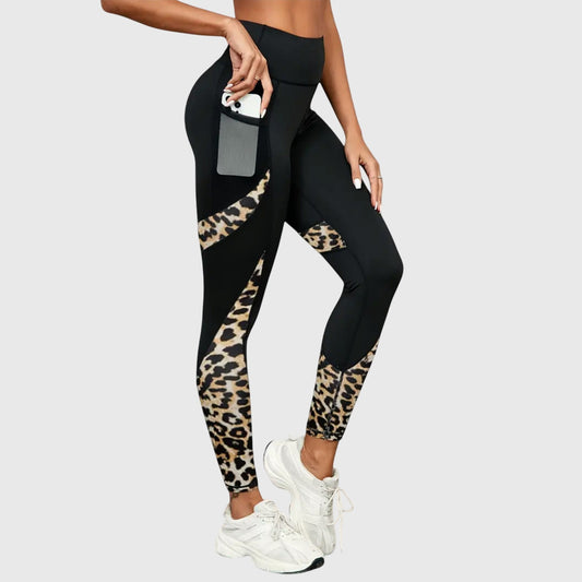 Andrea | High-Waisted Leopard Print Training Trousers