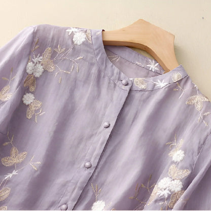 LILY™ - FLORAL BUTTON-UP BLOUSE