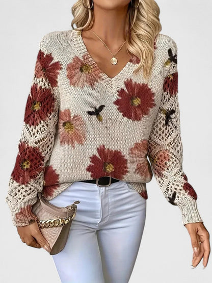 Sadie™ - ELEGANT SWEATER WITH FLORAL PATTERN