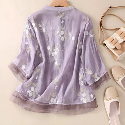 LILY™ - FLORAL BUTTON-UP BLOUSE