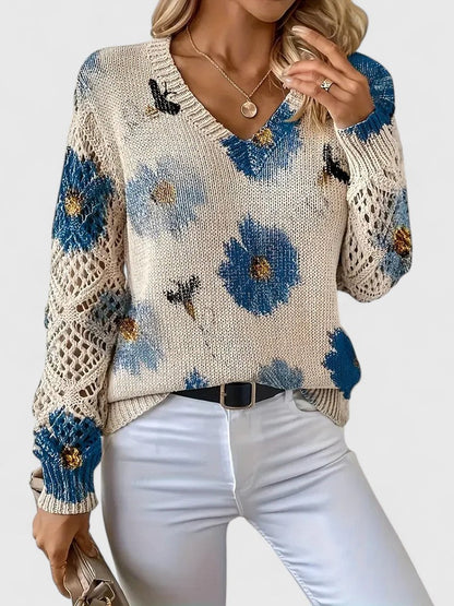 Sadie™ - ELEGANT SWEATER WITH FLORAL PATTERN