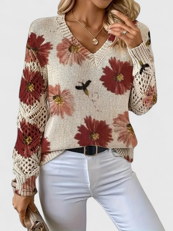 Sadie™ - ELEGANT SWEATER WITH FLORAL PATTERN