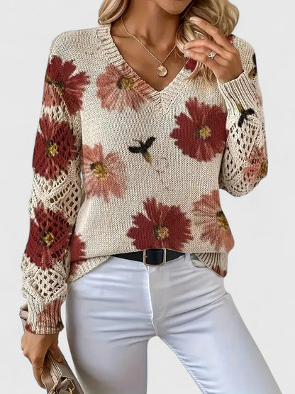 Sadie™ - ELEGANT SWEATER WITH FLORAL PATTERN