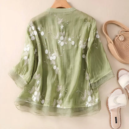 LILY™ - FLORAL BUTTON-UP BLOUSE