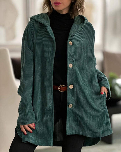 Cordia - Cozy Corduroy Hooded Jacket