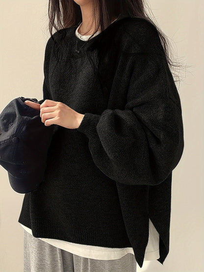 Monroe™ - CLASSIC CREW NECK LONG SLEEVE SWEATER