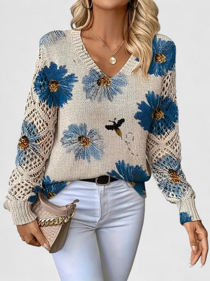 Sadie™ - ELEGANT SWEATER WITH FLORAL PATTERN