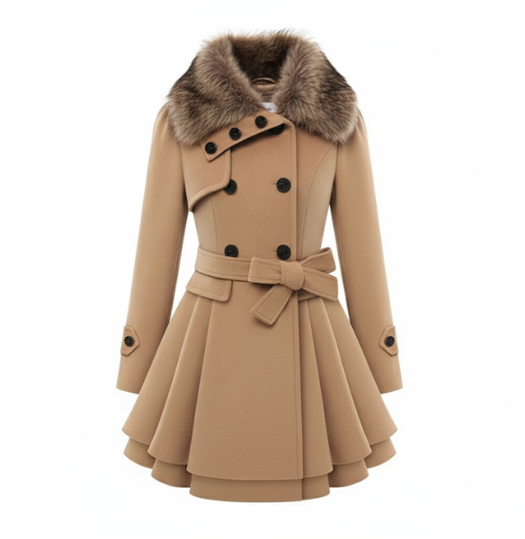 Yara | Elegant Women's Trench Coat with Faux Fur Collar