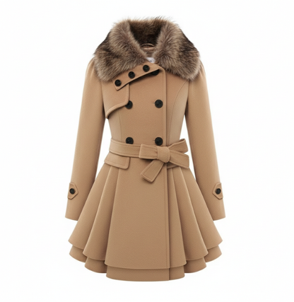 Yara | Elegant Women's Trench Coat with Faux Fur Collar
