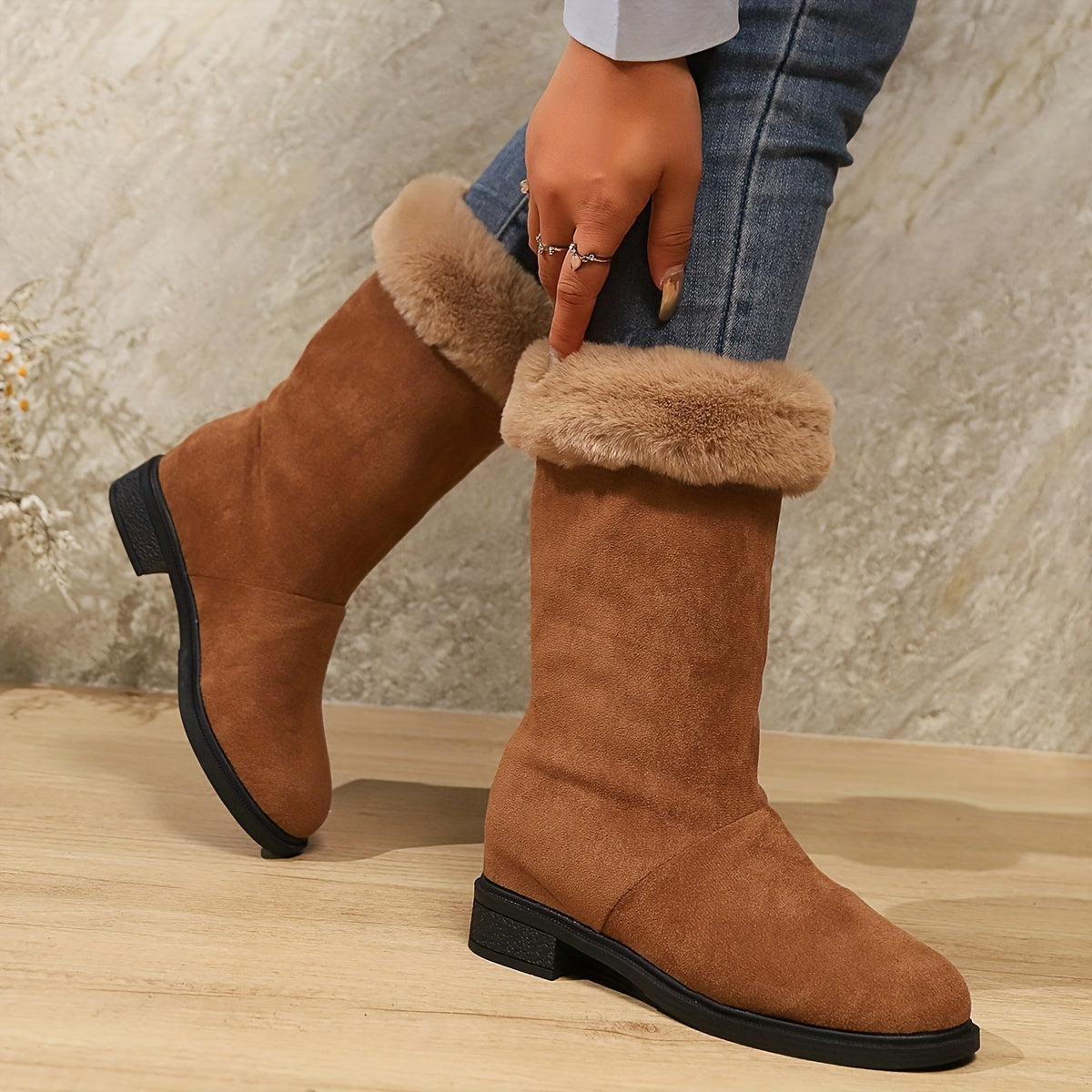 Victoria | Faux Fur Lined Mid-Calf Boots