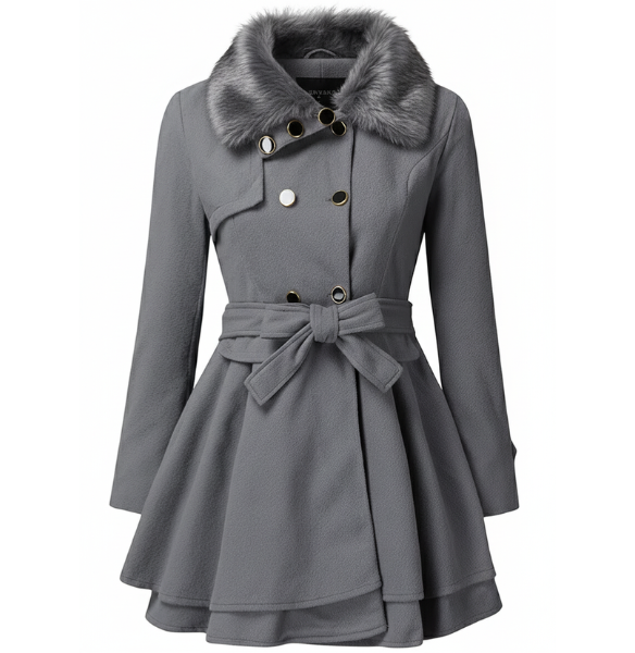 Yara | Elegant Women's Trench Coat with Faux Fur Collar