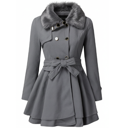 Yara | Elegant Women's Trench Coat with Faux Fur Collar