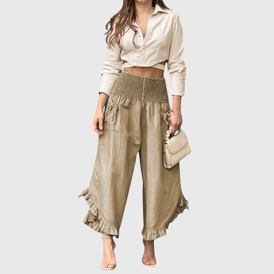 Rachie | Casual Trousers with Fashionable Pleats