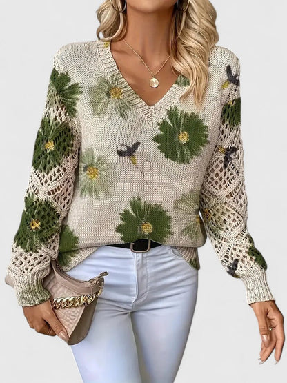Sadie™ - ELEGANT SWEATER WITH FLORAL PATTERN