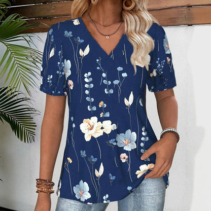 FREYA™ – VINTAGE FLORAL PRINT T-SHIRT BLOUSE