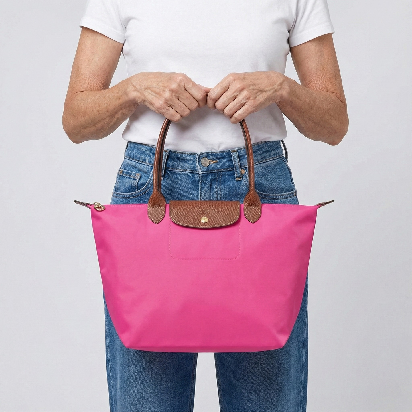 Chario - Large Le Pliage Tote, Pink