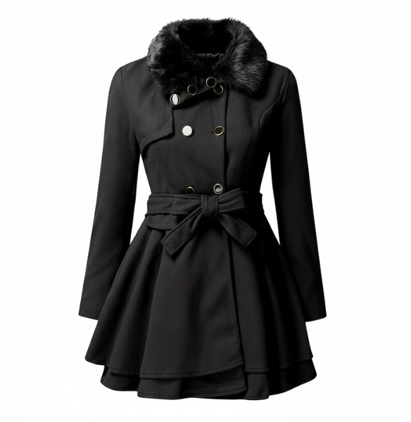 Yara | Elegant Women's Trench Coat with Faux Fur Collar