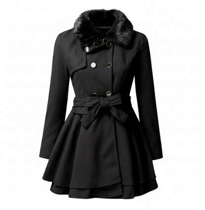 Yara | Elegant Women's Trench Coat with Faux Fur Collar