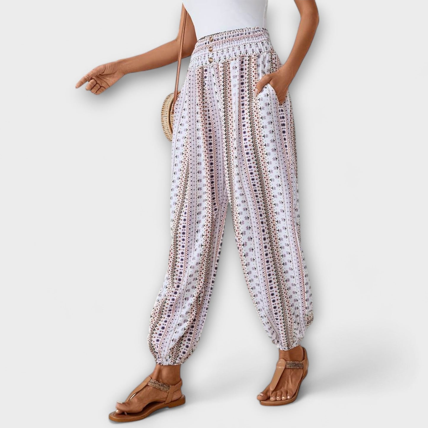 Vanessa | Trousers with Ethnic Graphic