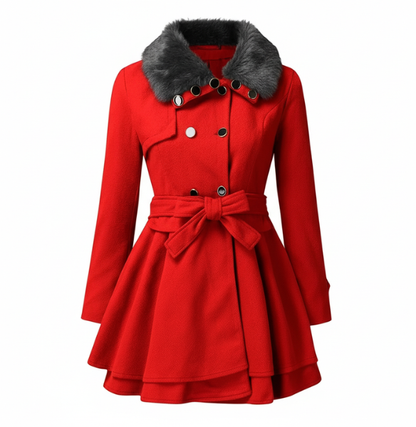 Yara | Elegant Women's Trench Coat with Faux Fur Collar