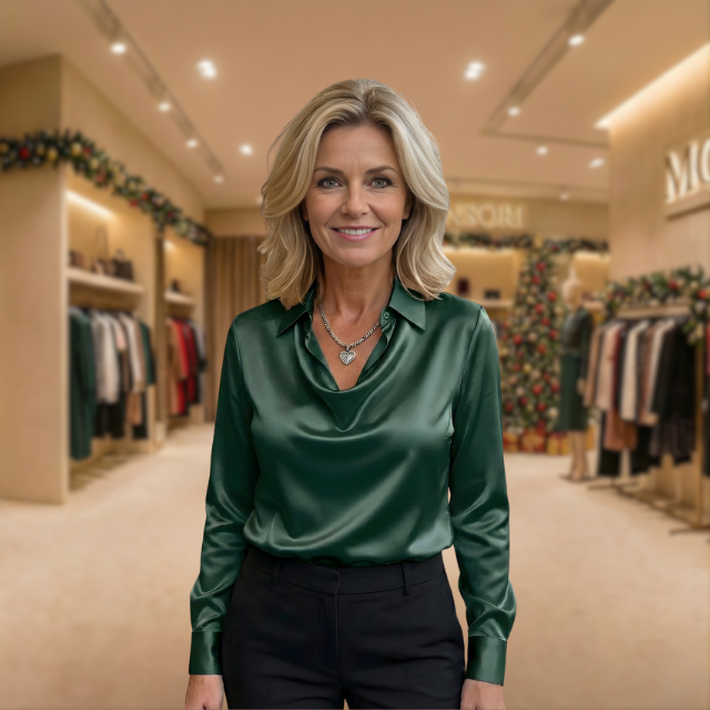 Fiona™ | Elegant Satin Blouse