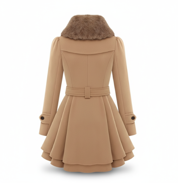 Yara | Elegant Women's Trench Coat with Faux Fur Collar