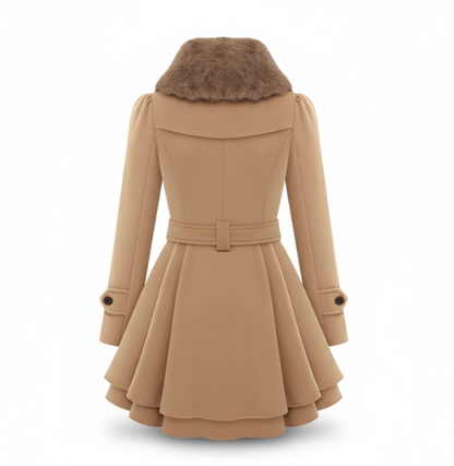 Yara | Elegant Women's Trench Coat with Faux Fur Collar
