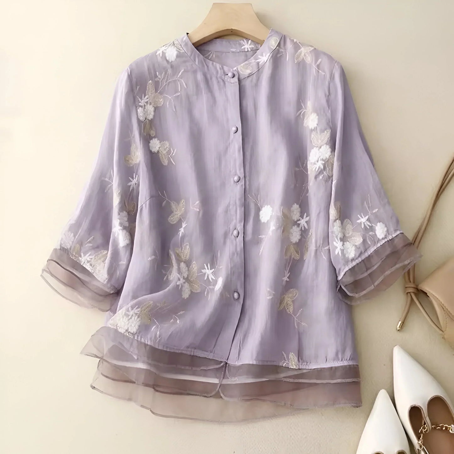 LILY™ - FLORAL BUTTON-UP BLOUSE