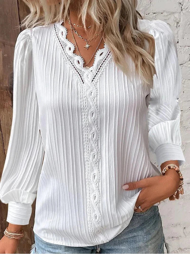 Soraya™ – LONG-SLEEVE V-NECK BLOUSE